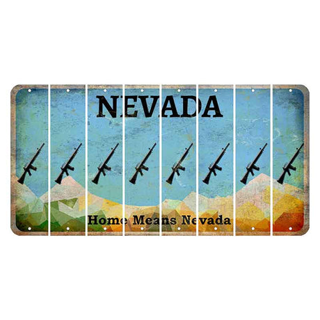 Nevada Home Means Nevada Cut License Plate Strips (Set of 8) Rifle