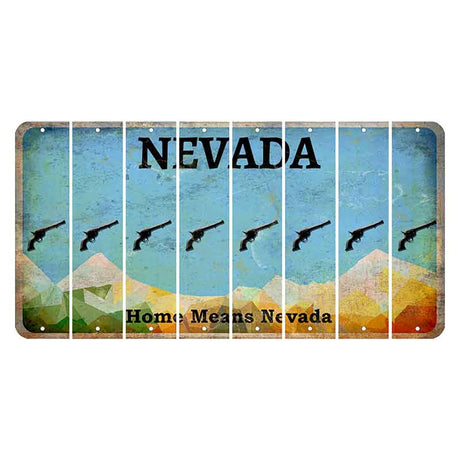 Nevada Home Means Nevada Cut License Plate Strips (Set of 8) Revolver