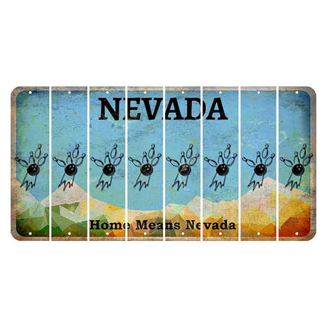 Nevada Home Means Nevada Cut License Plate Strips (Set of 8) Bowling