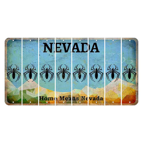 Nevada Home Means Nevada Cut License Plate Strips (Set of 8) Spider