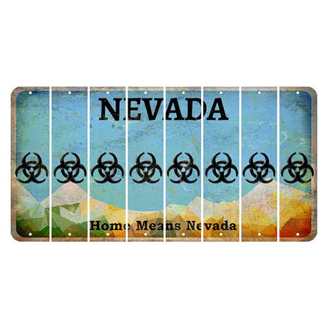 Nevada Home Means Nevada Cut License Plate Strips (Set of 8) Radioactive