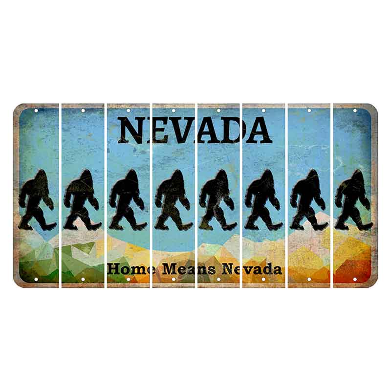 Nevada Home Means Nevada Cut License Plate Strips (Set of 8) Bigfoot