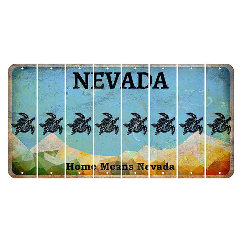 Nevada Home Means Nevada Cut License Plate Strips (Set of 8) Sea Turtle