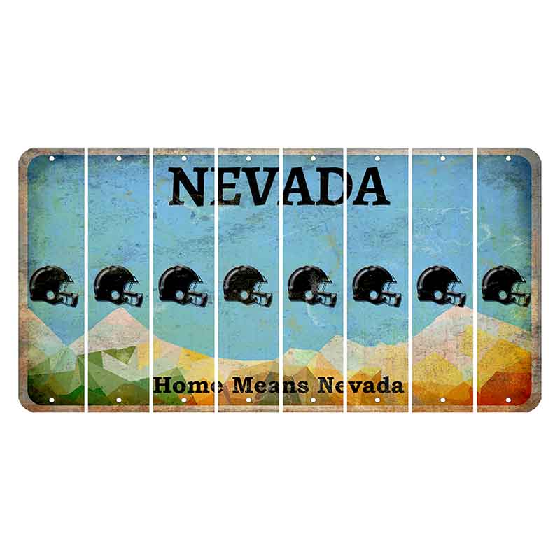 Nevada Home Means Nevada Cut License Plate Strips (Set of 8) Football Helmet