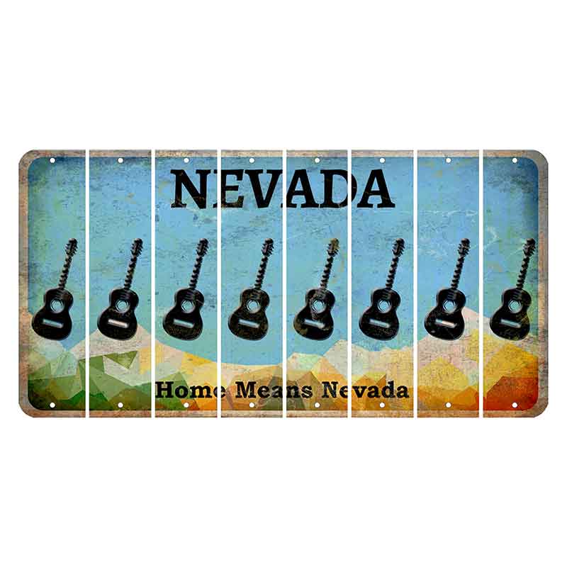 Nevada Home Means Nevada Cut License Plate Strips (Set of 8) Guitar