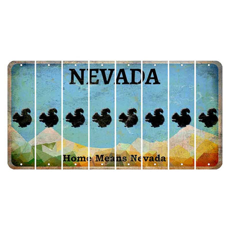 Nevada Home Means Nevada Cut License Plate Strips (Set of 8) Squirrel