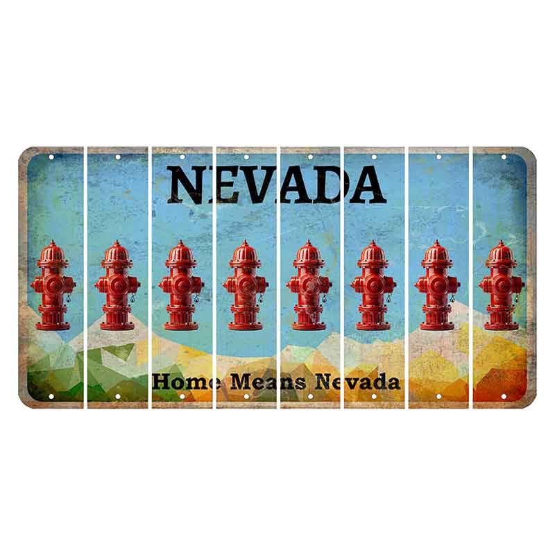 Nevada Home Means Nevada Cut License Plate Strips (Set of 8) Fire Hydrant