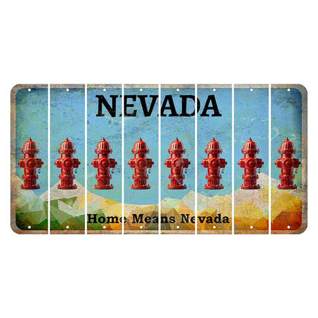 Nevada Home Means Nevada Cut License Plate Strips (Set of 8) Fire Hydrant