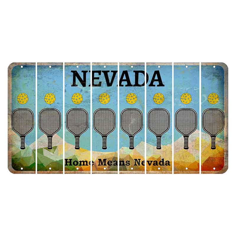 Nevada Home Means Nevada Cut License Plate Strips (Set of 8) Pickleball