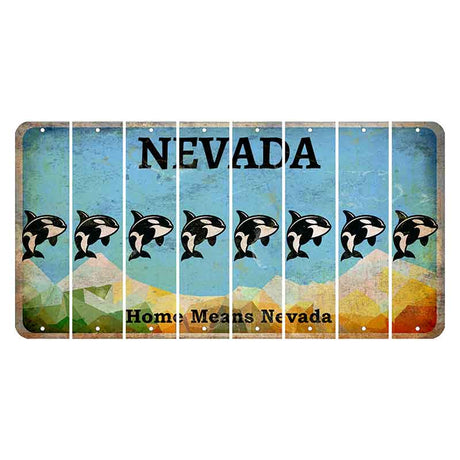 Nevada Home Means Nevada Cut License Plate Strips (Set of 8) Whale