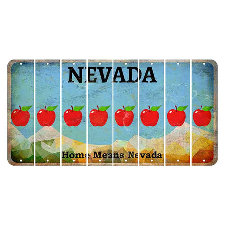 Nevada Home Means Nevada Cut License Plate Strips (Set of 8) Apple