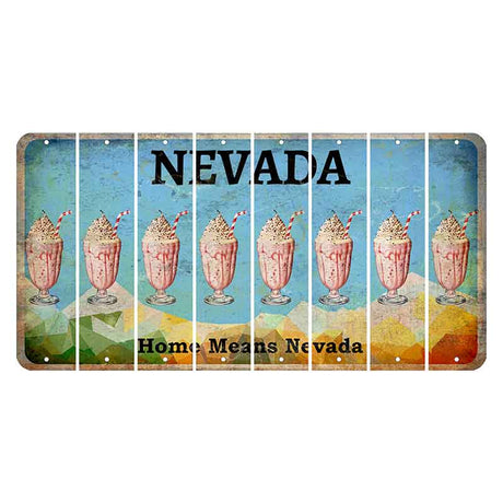 Nevada Home Means Nevada Cut License Plate Strips (Set of 8) Milkshake