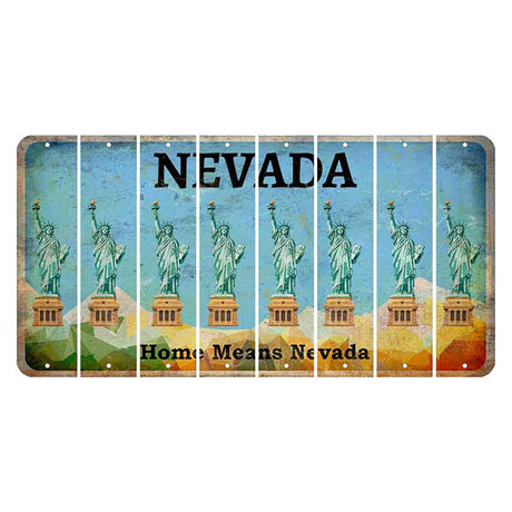 Nevada Home Means Nevada Cut License Plate Strips (Set of 8) Statue of Liberty