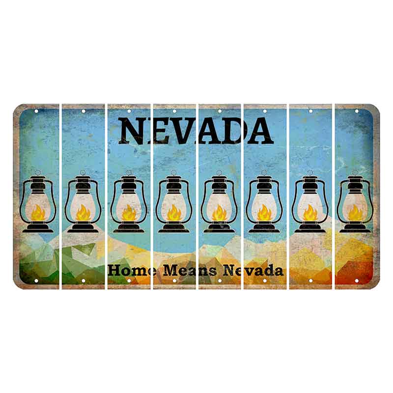 Nevada Home Means Nevada Cut License Plate Strips (Set of 8) Lantern