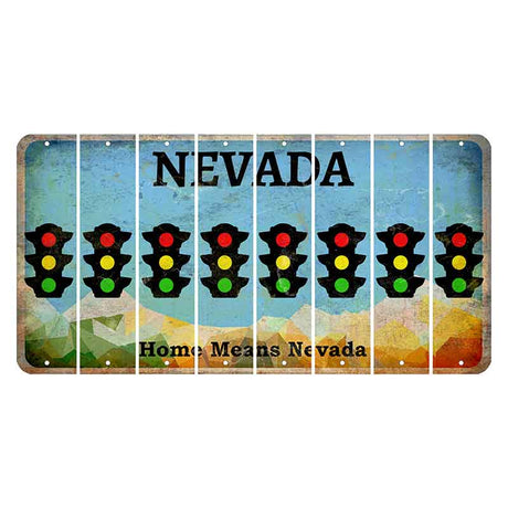 Nevada Home Means Nevada Cut License Plate Strips (Set of 8) Traffic Light