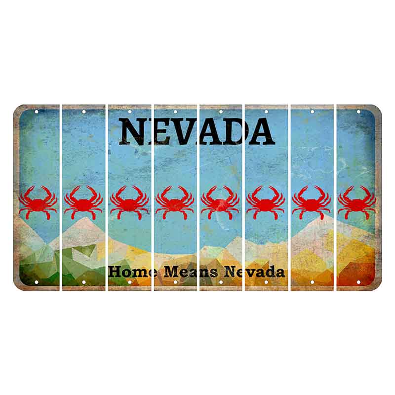 Nevada Home Means Nevada Cut License Plate Strips (Set of 8) Crab