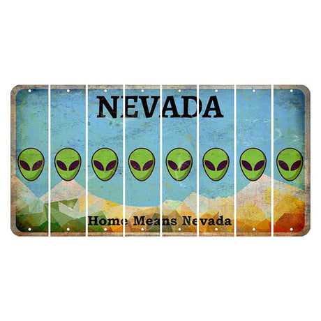 Nevada Home Means Nevada Cut License Plate Strips (Set of 8) Alien