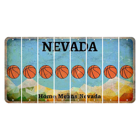 Nevada Home Means Nevada Cut License Plate Strips (Set of 8) Basketball