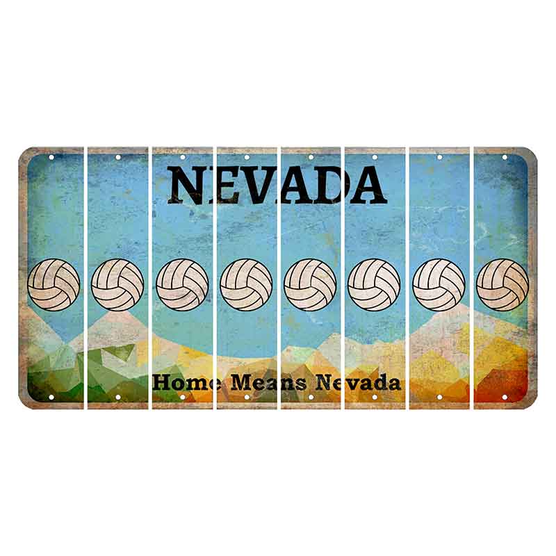 Nevada Home Means Nevada Cut License Plate Strips (Set of 8) Volleyball