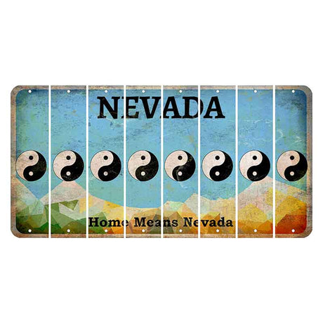 Nevada Home Means Nevada Cut License Plate Strips (Set of 8) Yin Yang