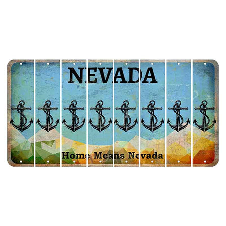 Nevada Home Means Nevada Cut License Plate Strips (Set of 8) Boat Anchor