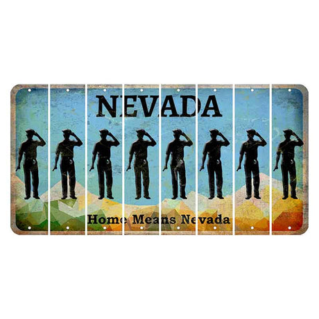 Nevada Home Means Nevada Cut License Plate Strips (Set of 8) Police Officer