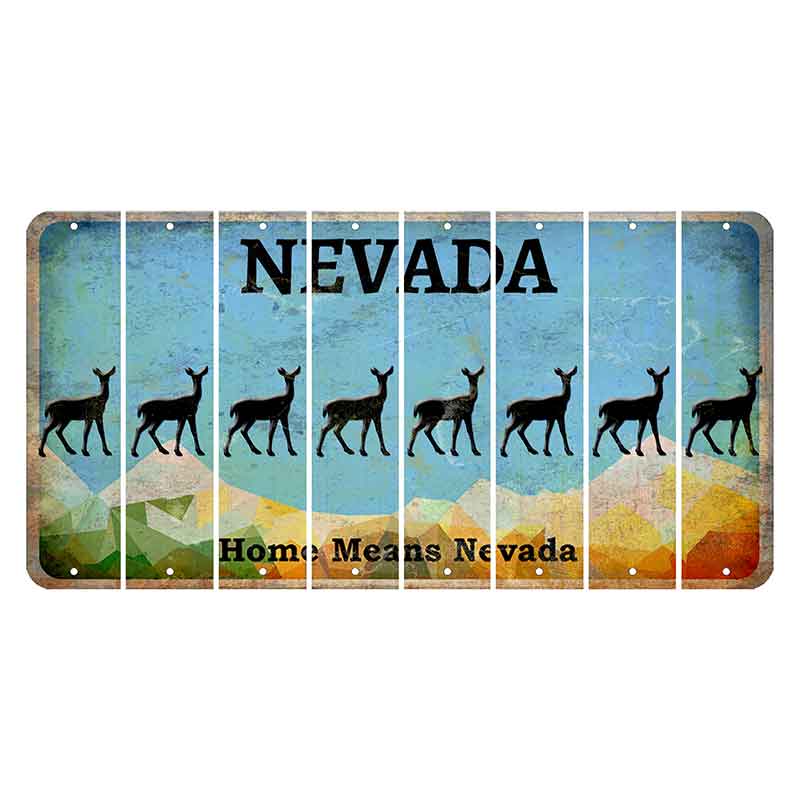 Nevada Home Means Nevada Cut License Plate Strips (Set of 8) Doe