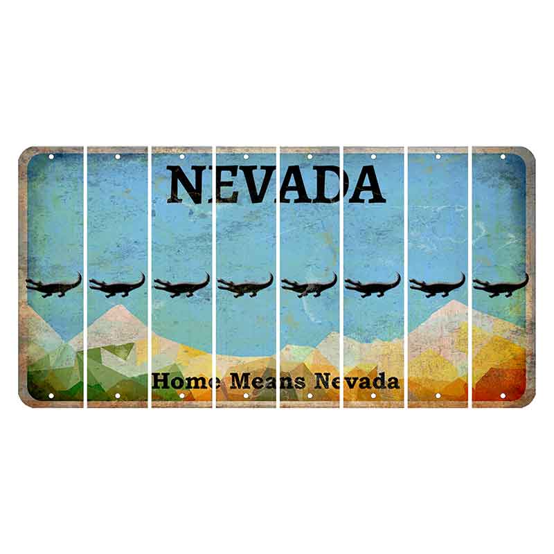 Nevada Home Means Nevada Cut License Plate Strips (Set of 8) Alligator