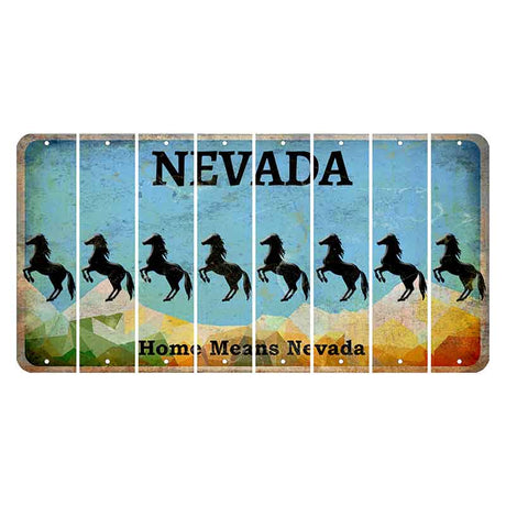 Nevada Home Means Nevada Cut License Plate Strips (Set of 8) Horse