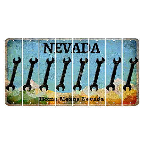 Nevada Home Means Nevada Cut License Plate Strips (Set of 8) Wrench