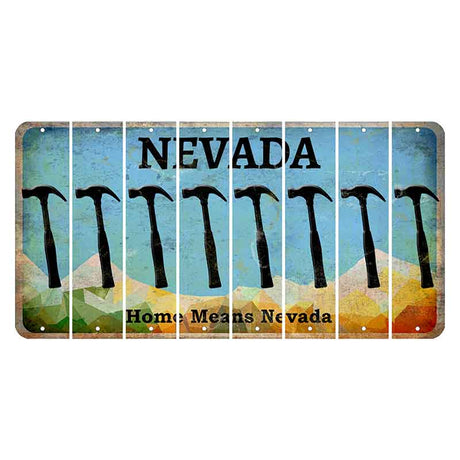 Nevada Home Means Nevada Cut License Plate Strips (Set of 8) Hammer