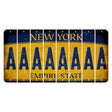 New York Yellow Empire State Cut License Plate Strips (Set of 8) A