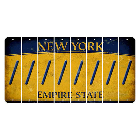 New York Yellow Empire State Cut License Plate Strips (Set of 8) Forward Slash