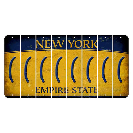 New York Yellow Empire State Cut License Plate Strips (Set of 8) Parenthesis - Left