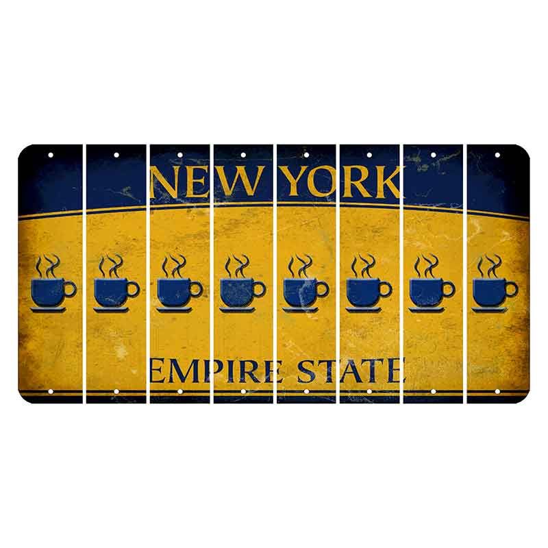 New York Yellow Empire State Cut License Plate Strips (Set of 8) Coffee Mug