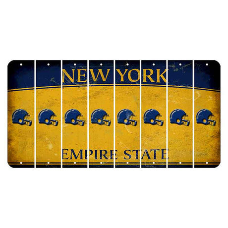 New York Yellow Empire State Cut License Plate Strips (Set of 8) Football Helmet