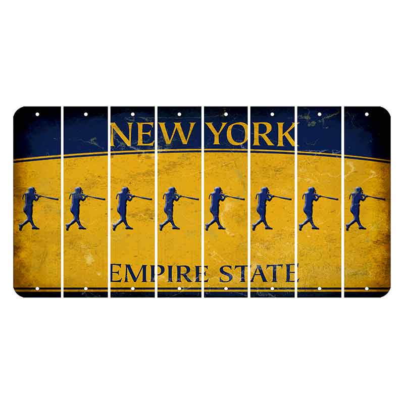 New York Yellow Empire State Cut License Plate Strips (Set of 8) Softball Batter