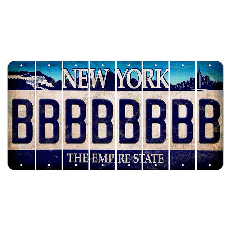 New York Blue The Empire State Cut License Plate Strips (Set of 8) B