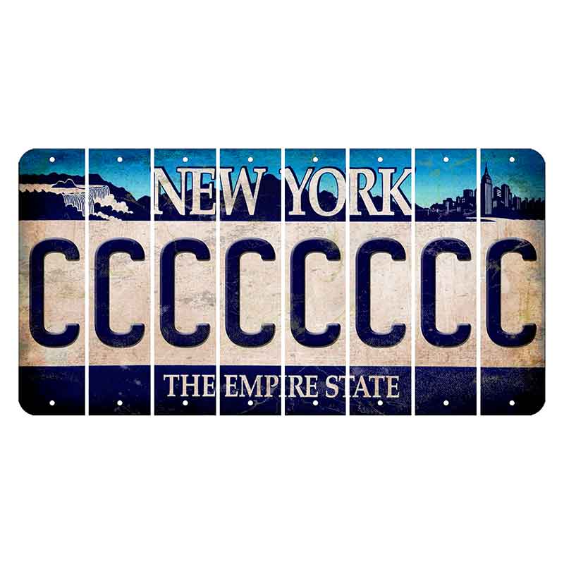 New York Blue The Empire State Cut License Plate Strips (Set of 8) C