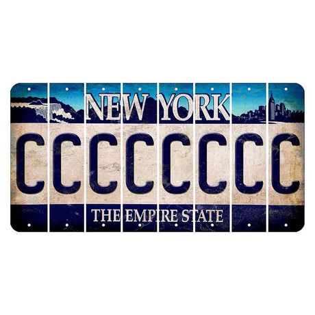 New York Blue The Empire State Cut License Plate Strips (Set of 8) C