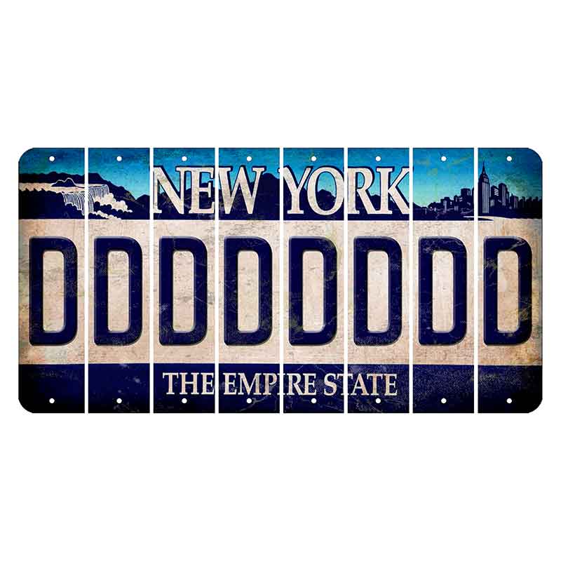 New York Blue The Empire State Cut License Plate Strips (Set of 8) D