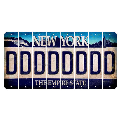 New York Blue The Empire State Cut License Plate Strips (Set of 8) D