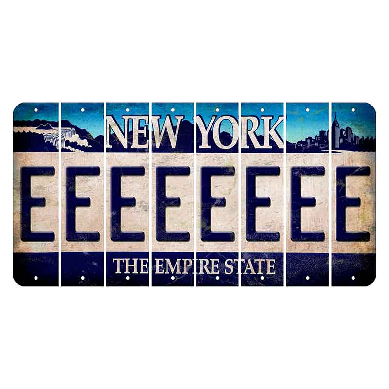 New York Blue The Empire State Cut License Plate Strips (Set of 8) E