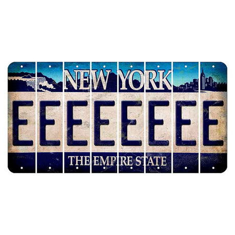 New York Blue The Empire State Cut License Plate Strips (Set of 8) E