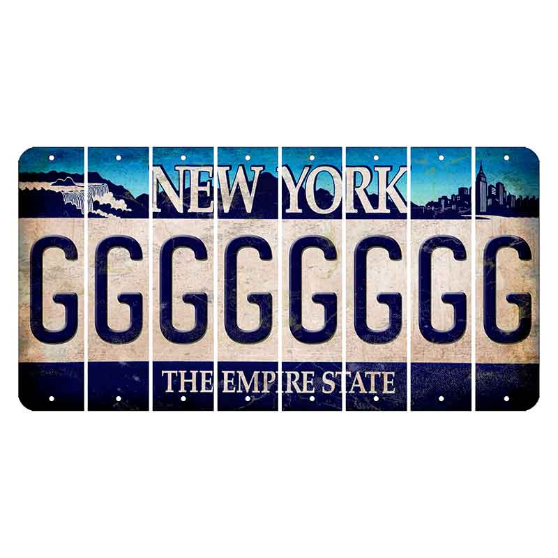 New York Blue The Empire State Cut License Plate Strips (Set of 8) G