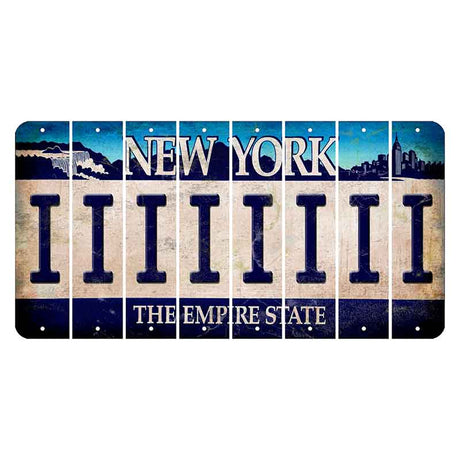 New York Blue The Empire State Cut License Plate Strips (Set of 8) I