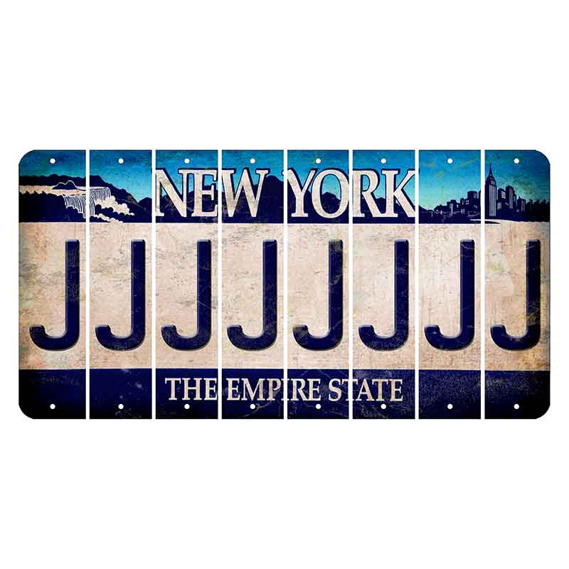 New York Blue The Empire State Cut License Plate Strips (Set of 8) J