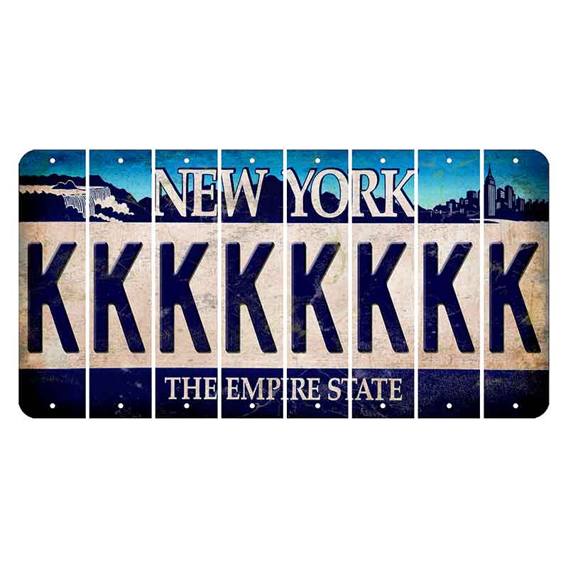 New York Blue The Empire State Cut License Plate Strips (Set of 8) K