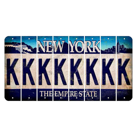 New York Blue The Empire State Cut License Plate Strips (Set of 8) K