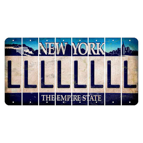 New York Blue The Empire State Cut License Plate Strips (Set of 8) L